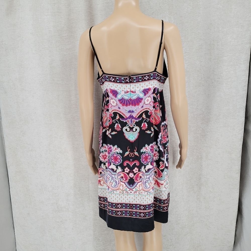 eci Y2K  Silk Satin Floral Midi Dress Women's Size 6 Boho - Picture 5 of 13